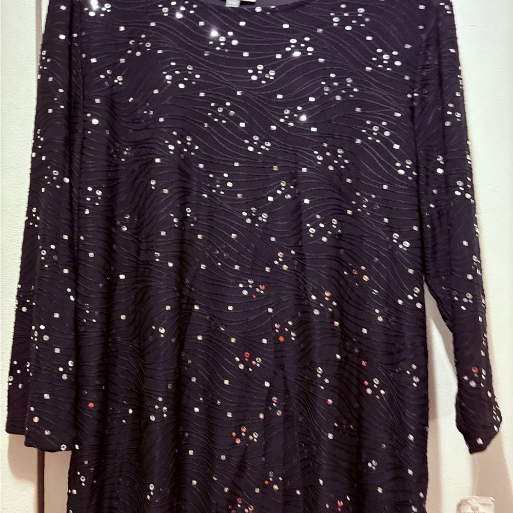 Black Sequin Embellished Top - Picture 2 of 7
